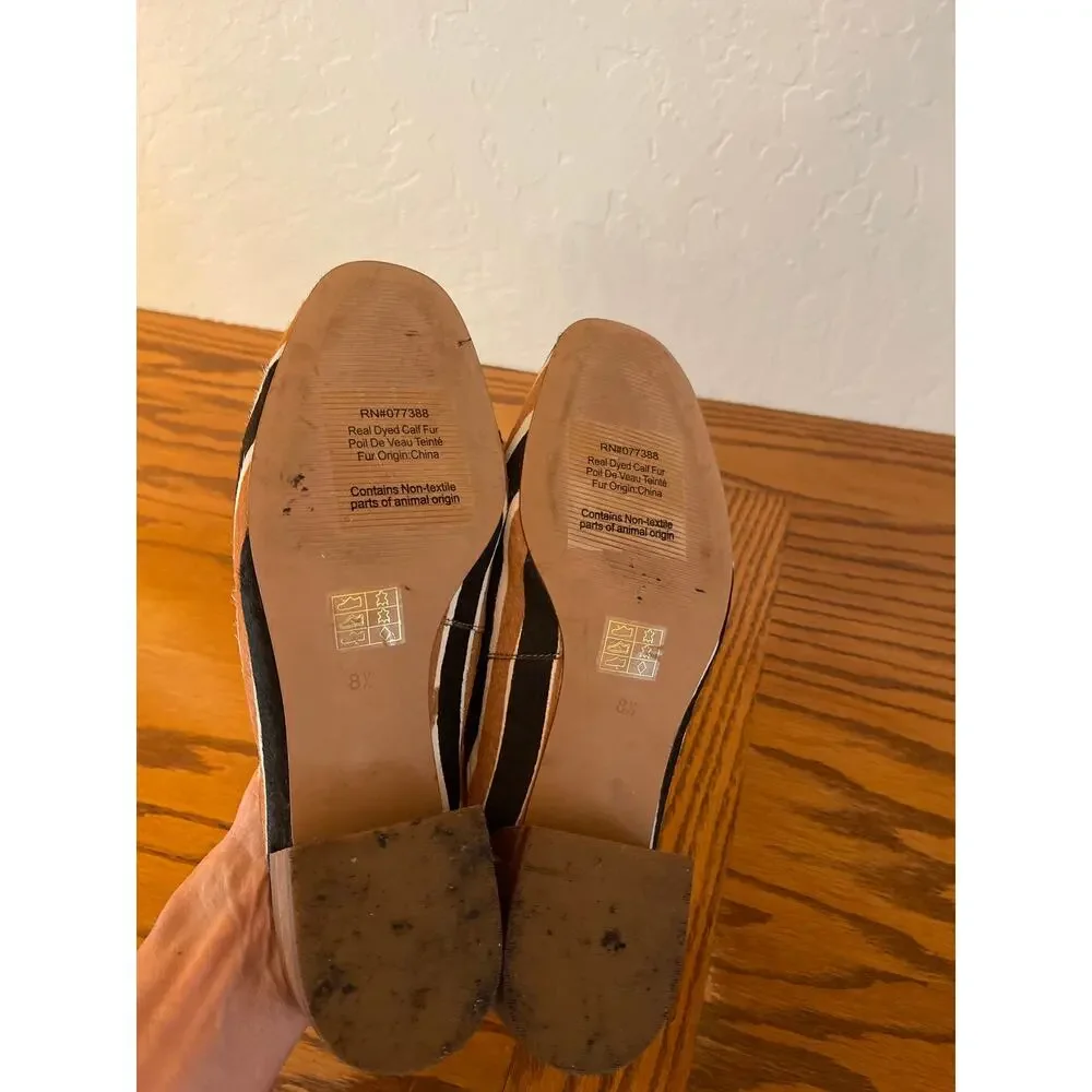 Madewell The Willa Calf skin  Striped mule size 8.5